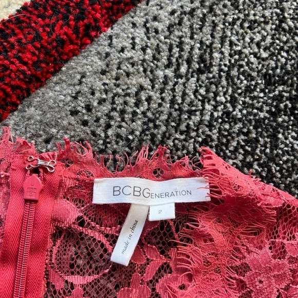BCBGeneration Antique Garnet Floral Lace Mini Dress - Picture 4 of 7